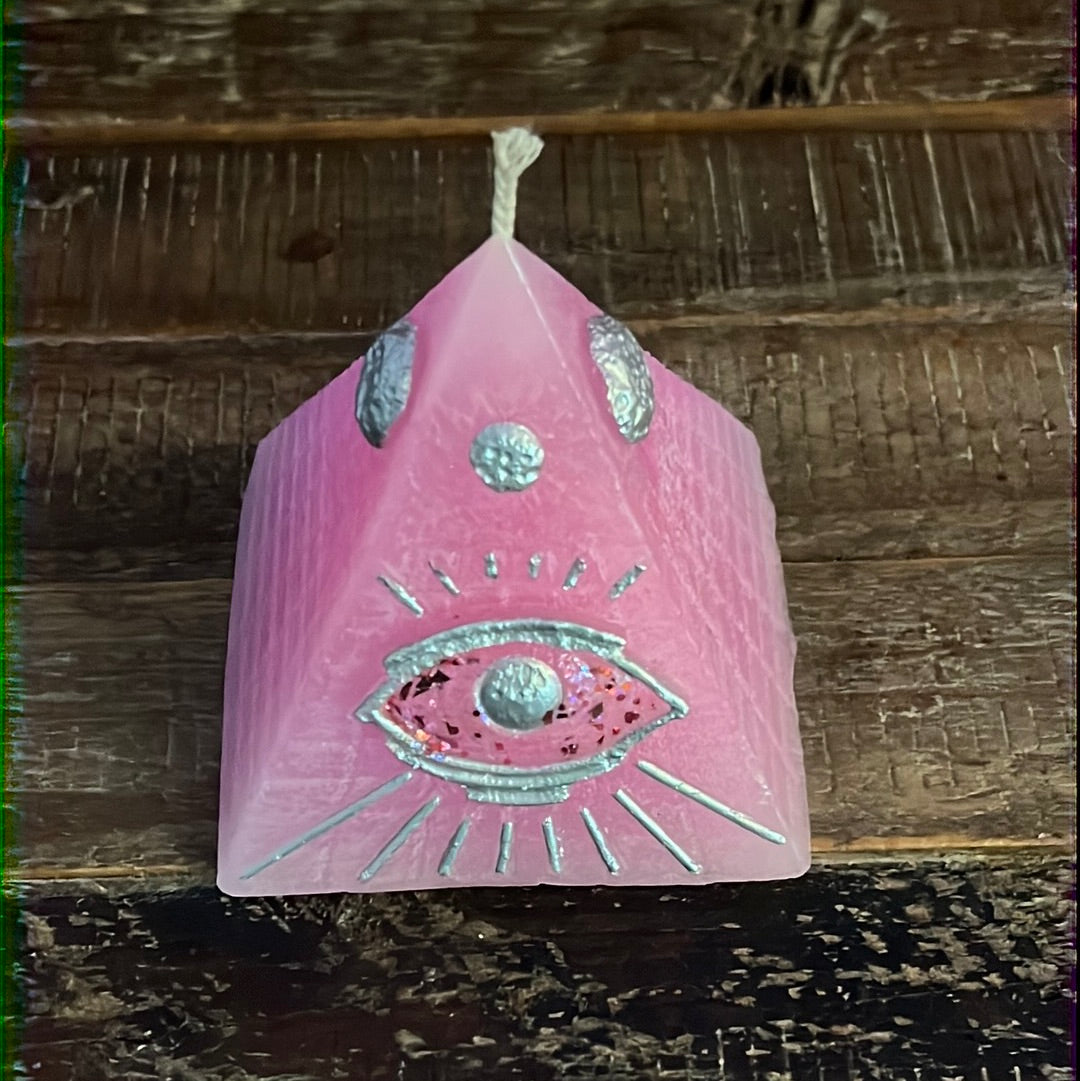 Pyramid Candle w/ All Seeing Eye